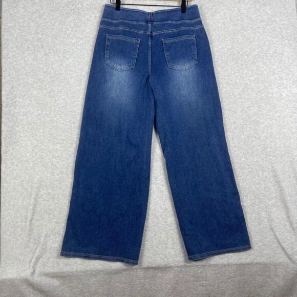 Halara Pull On Wide Leg Jeans Womens Size L Minimalist Lounge Comfy Normcore - Picture 2 of 12